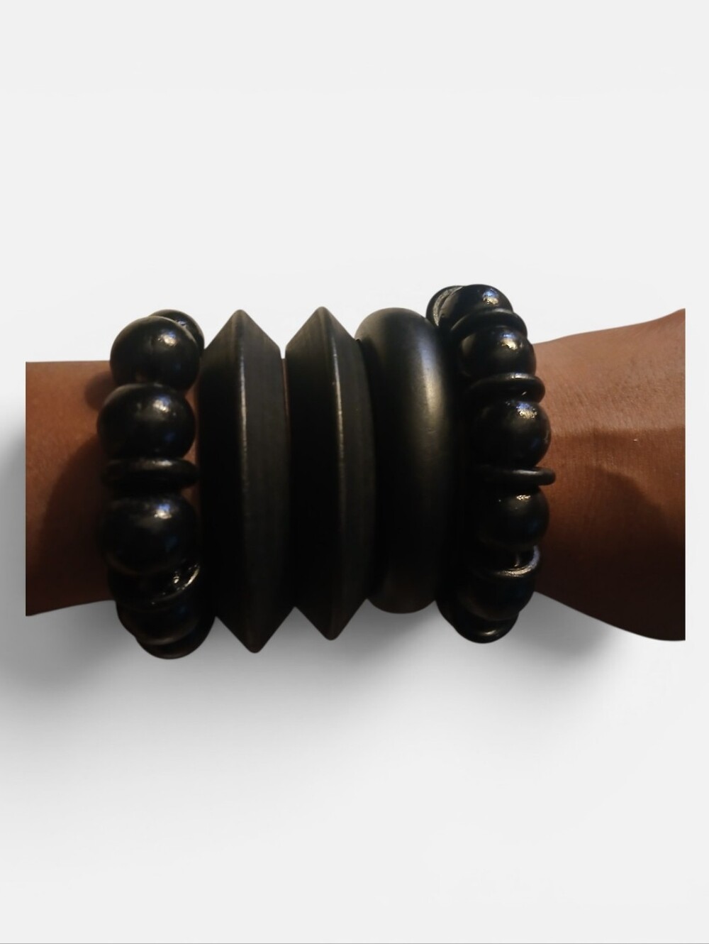 Vintage wooden abstract bangle set of 5